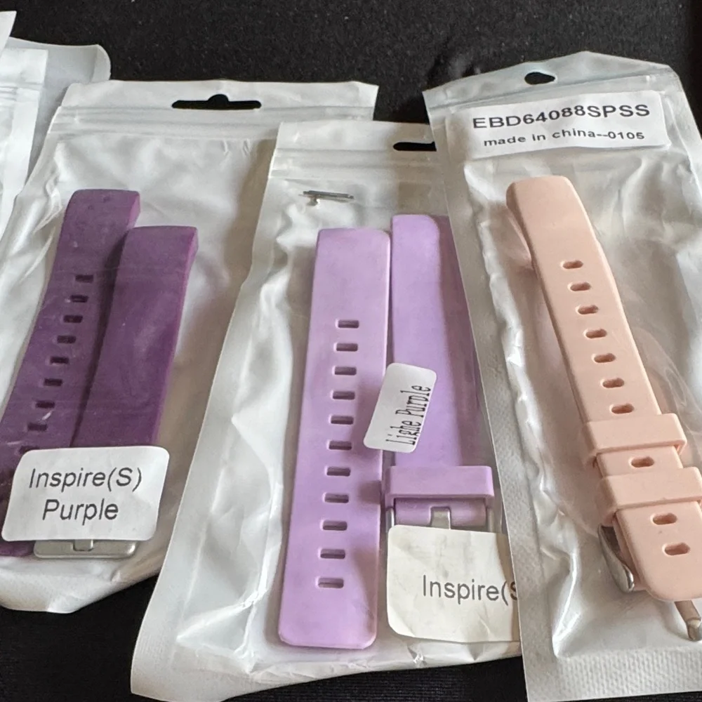 Replacement Silicone Wristband for Fitness Tracker - Pink & White